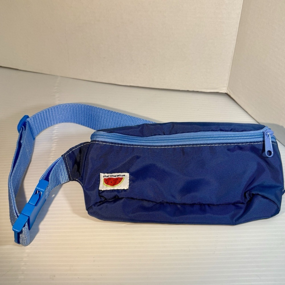 Love Your Melon Fanny Pack Waist Bag Adjustable Clip Blue 10"x5" Made In US NWOT